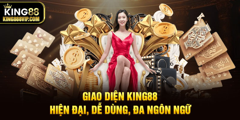 Giao diện trang chủ King88 hiện đại, dễ sử dụng, hỗ trợ đa ngôn ngữ